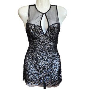 ARDEN B BLACK SEQUIN TOP XS